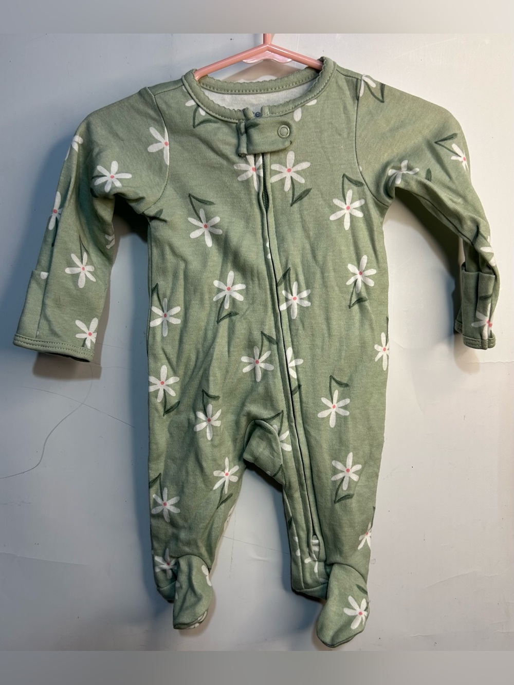 Carter's Just One You Green Floral Footie Pajama Newborn (0M)